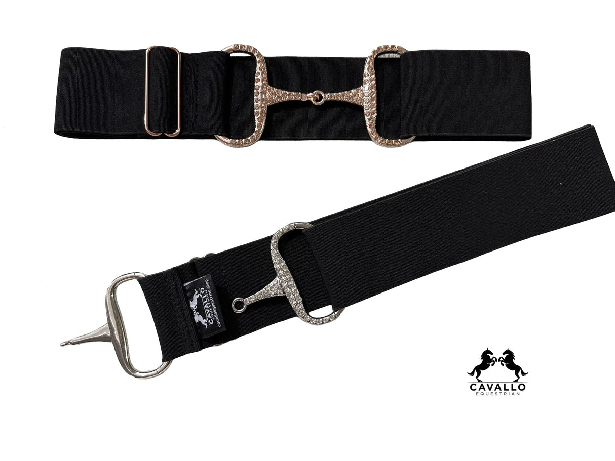 Crystal Snaffle Bit Elastic Belt "2" Wide