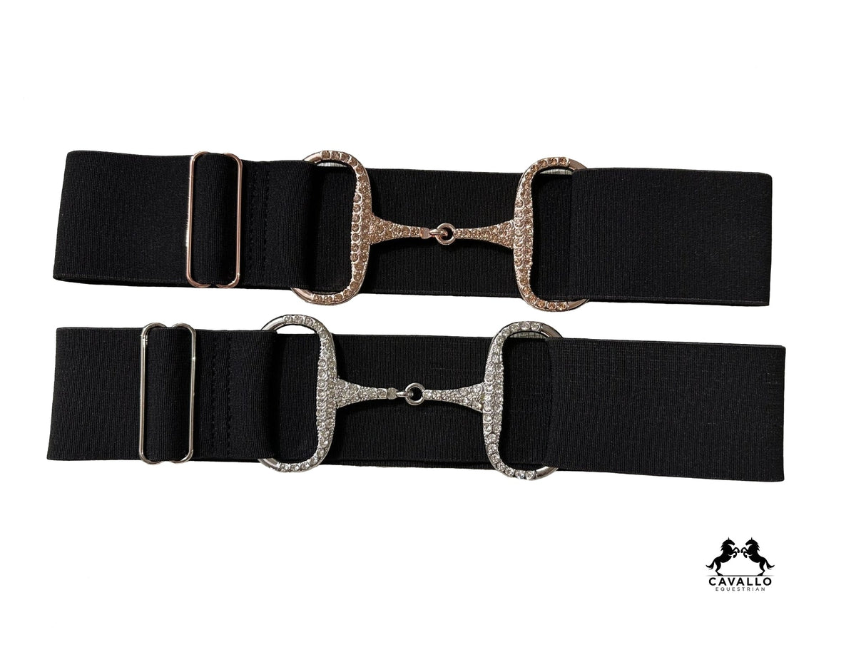 Crystal Snaffle Bit Elastic Belt "2" Wide