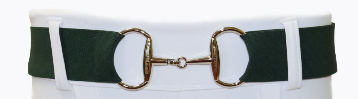 Siena Shimmer-Silver Snaffle Belt ’2’ Green Belts